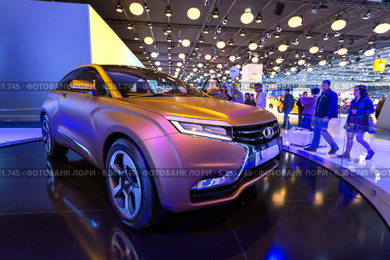 Lada Xray Concept. Московский международный автомобильный салон 2014. Редакционное фото, фотограф Сергей Лаврентьев / Фотобанк Лори