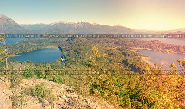 Lakes Nahuel Huapi and mountain Campanario (2017 год). Стоковое фото, фотограф Яков Филимонов / Фотобанк Лори