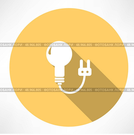 lamp with charging icon. Flat modern style vector illustration . Стоковая иллюстрация, агентство Ingram Publishing / Фотобанк Лори