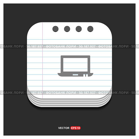 Laptop Icon - Free vector icon. Стоковая иллюстрация, агентство Ingram Publishing / Фотобанк Лори