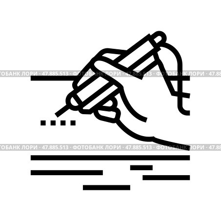 laser surgery device line icon vector illustration. Стоковая иллюстрация, иллюстратор Vectorwin / Фотобанк Лори