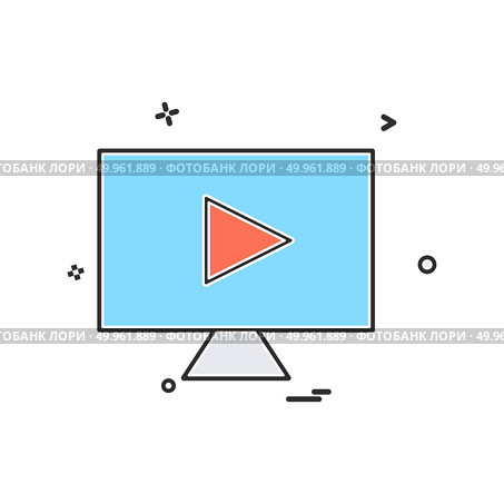 lcd screen play icon design vector. Стоковая иллюстрация, агентство Ingram Publishing / Фотобанк Лори