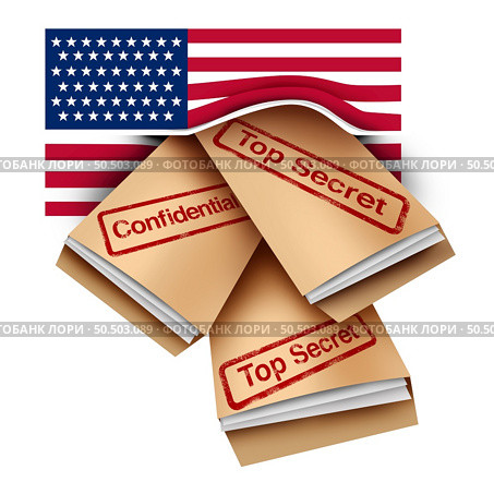 leaked US secret documents concept as an American intelligence leak of confidential and classified security breach in a 3D illustration style. Стоковое фото, агентство Ingram Publishing / Фотобанк Лори