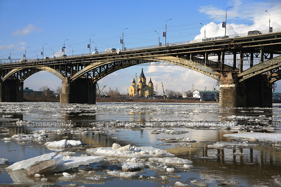 Ледоход в Нижнем Новгороде (2008 год). Стоковое фото, фотограф Igor Lijashkov / Фотобанк Лори
