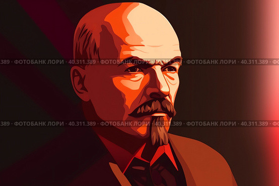 Ленин. Владимир Ильич Ульянов - основатель СССР. Стоковое AI-изображение, AI-художник Татьяна Бакуменко / Фотобанк Лори
