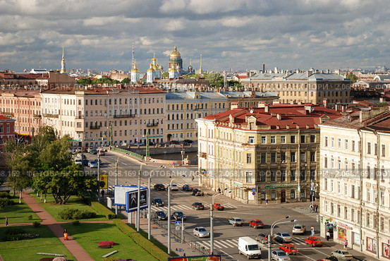Лермонтовский проспект и Египетский мост (Санкт-Петербург) (2010 год). Редакционное фото, фотограф Дмитрий Яковлев / Фотобанк Лори