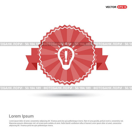 Light Bulb Icon - Red Ribbon banner. Стоковая иллюстрация, агентство Ingram Publishing / Фотобанк Лори