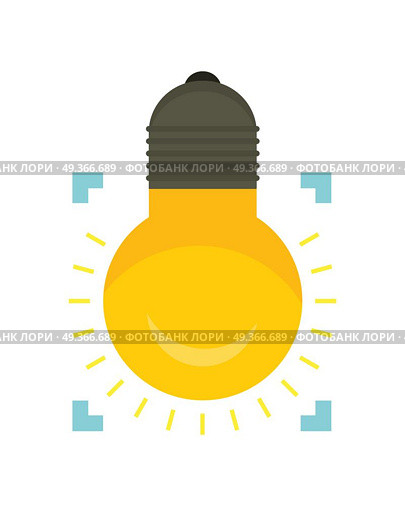 Lightbulb in Quotes. Glowing Yellow Light Bulb. Lightbulb in quotes. Glowing yellow light bulb as inspiration concept. Light as ideas sign ideas. Vector light bulb icon. Creative idea in bulb shape. New idea logo. Business solution strategy. Стоковая иллюстрация, агентство Ingram Publishing / Фотобанк Лори