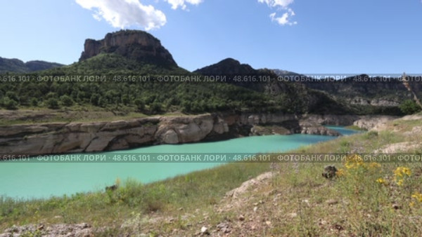 Llosa del Caval reservoir in Catalonia, Spain. Стоковое видео, видеограф Яков Филимонов / Фотобанк Лори