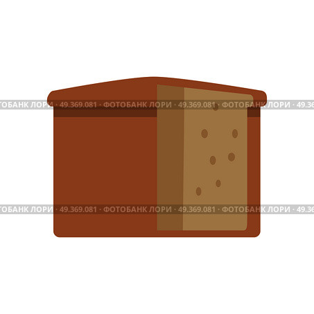 Loaf of bread vector in flat style design. Cake or bun with sliced part for baking concepts, bakery logotypes, food and healthy nutrition illustrating. Isolated on white background.    . Loaf of Bread Vector Illustration in Flat Design  . Loaf of Bread Vector Illustration in Flat Design  . Стоковая иллюстрация, агентство Ingram Publishing / Фотобанк Лори