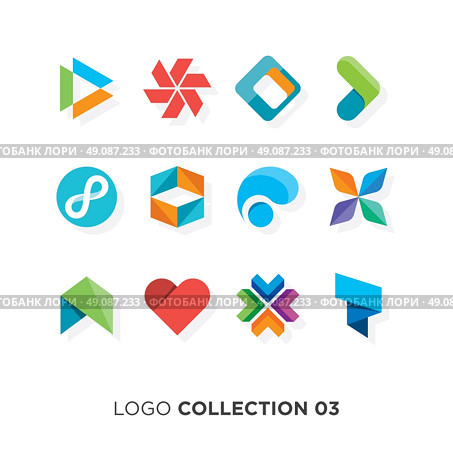 Logo collection 03. Vector graphic design elements for company logo. Стоковая иллюстрация, агентство Ingram Publishing / Фотобанк Лори