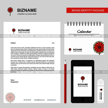 Lollypop  Business Letterhead, Calendar 2019 and Mobile app design vector template. Стоковая иллюстрация, агентство Ingram Publishing / Фотобанк Лори