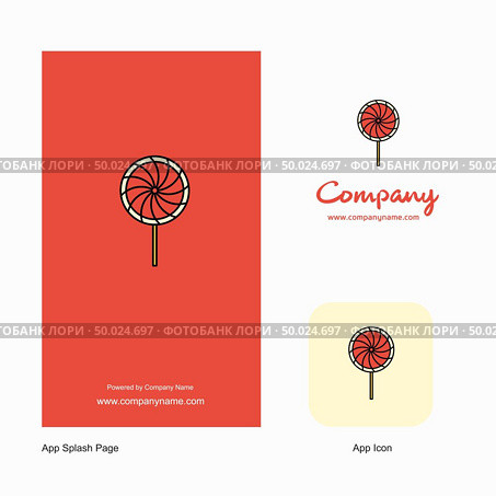 Lollypop  Company Logo App Icon and Splash Page Design. Creative Business App Design Elements. Стоковая иллюстрация, агентство Ingram Publishing / Фотобанк Лори