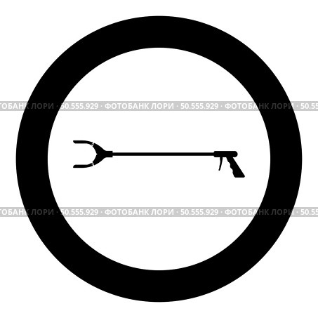 Long reach grabber litter picker gripper trash device pick up tool claw equipment arm hand icon in circle round black color vector illustration image solid outline style simple. Long reach grabber litter picker gripper trash device pick up tool claw equipment arm hand icon in circle round black color vector illustration image solid outline style. Стоковая иллюстрация, агентство Ingram Publishing / Фотобанк Лори