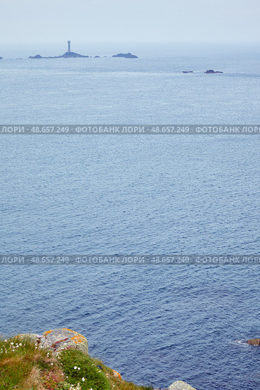 Longships Lighthouse near Land's End coastline. Cornwall. England. GB (2009 год). Стоковое фото, фотограф Сергей Пристяжнюк (Serg Zastavkin) / Фотобанк Лори