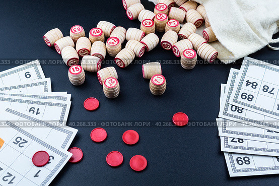 Lotto game on black background. Стоковое фото, фотограф Корнеев Вячеслав / Фотобанк Лори