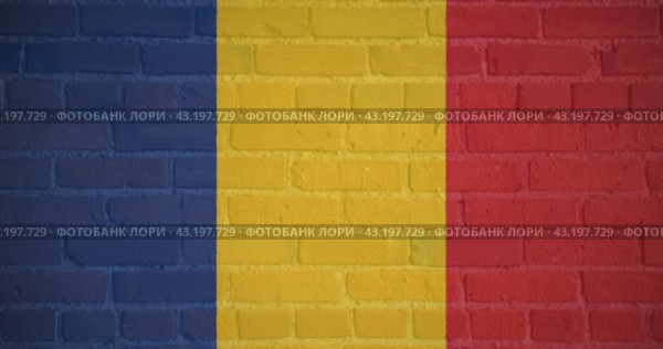 Луч проектора в цветах флага государства Румыния на кирпичной стене. Бесшовная анимация. Стоковая анимация, аниматор Александр Кузнецов / Фотобанк Лори