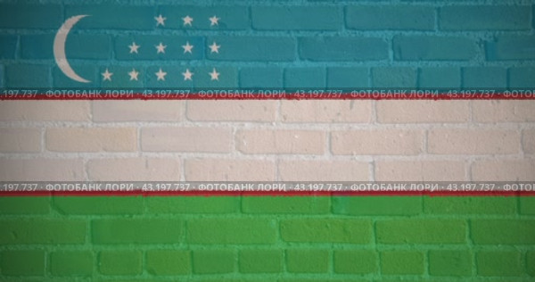 Луч проектора в цветах флага Узбекистана на кирпичной стене. Бесшовная анимация. Стоковая анимация, аниматор Александр Кузнецов / Фотобанк Лори