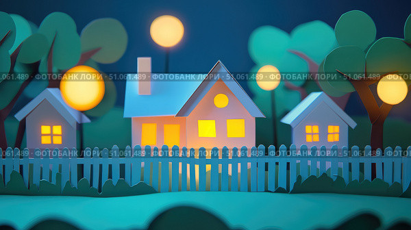 luminescence glowing effect on property fence ai generated. Стоковое AI-изображение, AI-художник Vectorwin / Фотобанк Лори