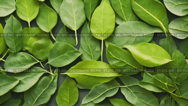 Lush Carpet of Fresh Green Leaves: A Natural Botanical Flat Lay. Ideal for wellness branding, print, or eco-conscious concepts. Стоковое AI-видео, аниматор Данила Большаков / Фотобанк Лори
