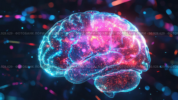 machinelearning layering digital brain ai generated. Стоковое AI-изображение, AI-художник Vectorwin / Фотобанк Лори