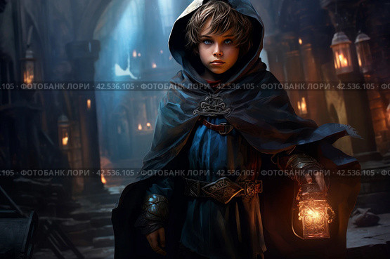 Mage child fantasy dungeon. Generate Ai. Стоковое AI-изображение, AI-художник Иван Рябоконь / Фотобанк Лори