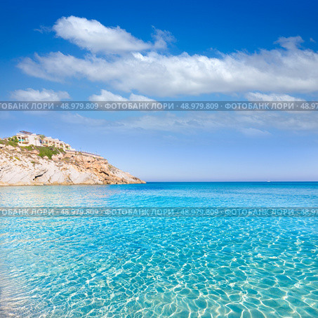 Majorca Cala Mesquida beach in Mallorca Balearic Islands of Spain. Стоковое фото, агентство Ingram Publishing / Фотобанк Лори