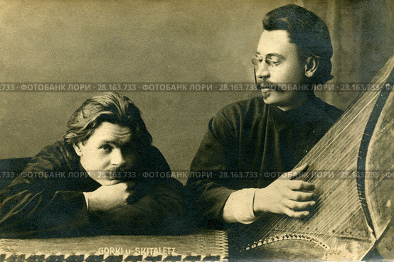 Максим Горький и Скиталец (Степан Гаврилович Петров) Стоковое фото, фотограф Retro / Фотобанк Лори