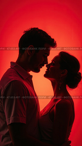 Man and woman in infrared light. Стоковое AI-изображение, AI-художник Sergey Grishin / Фотобанк Лори