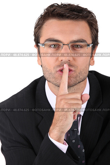 Man asking for silence. Стоковое фото, агентство Ingram Publishing / Фотобанк Лори