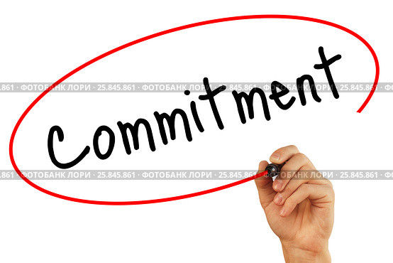 Man Hand writing Commitment with black marker on visual screen. Стоковое фото, фотограф Плотников Дмитрий / Фотобанк Лори