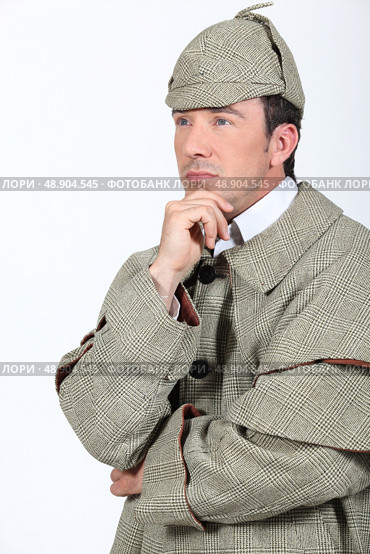 Man in Sherlock Holmes outfit. Стоковое фото, агентство Ingram Publishing / Фотобанк Лори