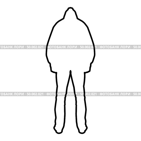 Man in the hood concept danger silhouette back side icon black color vector illustration flat style simple image outline. Стоковая иллюстрация, агентство Ingram Publishing / Фотобанк Лори