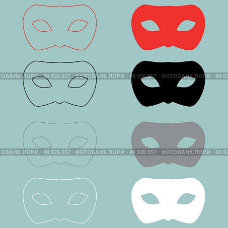 Man mask or guise red black icon.. Man mask or guise red black icon set. Стоковая иллюстрация, агентство Ingram Publishing / Фотобанк Лори