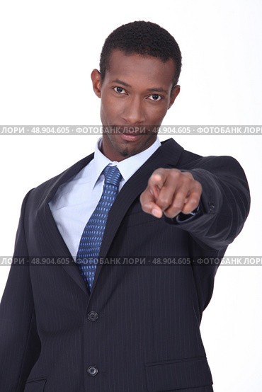 Man pointing forward. Стоковое фото, агентство Ingram Publishing / Фотобанк Лори