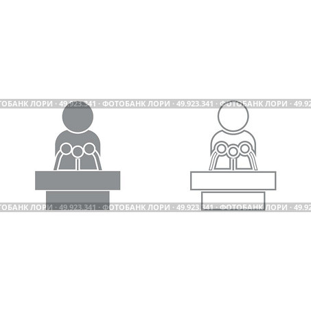 Man speaking from the rostrum icon . Стоковая иллюстрация, агентство Ingram Publishing / Фотобанк Лори