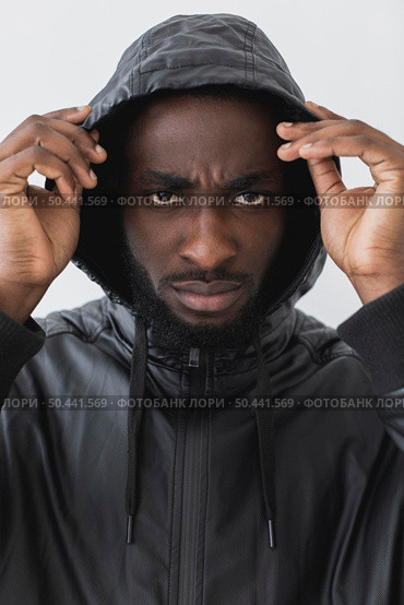 man wearing hoodie black lives matter concept. Стоковое фото, агентство Ingram Publishing / Фотобанк Лори