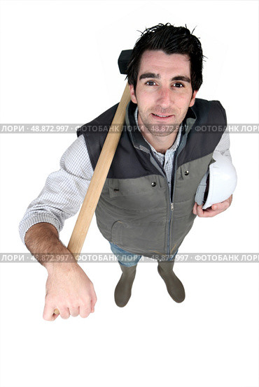 Man with a sledgehammer. Стоковое фото, агентство Ingram Publishing / Фотобанк Лори