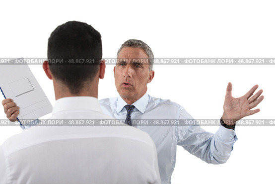 Man yelling at his assistant. Стоковое фото, агентство Ingram Publishing / Фотобанк Лори