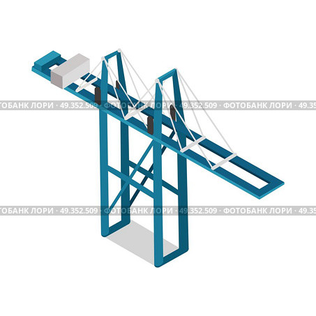 Maritime Inland Container Terminal Isolated Vector. Container terminal isolated. Maritime container terminal. Inland container terminal. Facility where cargo containers are transshipped between transport vehicles, for onward transportation. Vector. Стоковая иллюстрация, агентство Ingram Publishing / Фотобанк Лори
