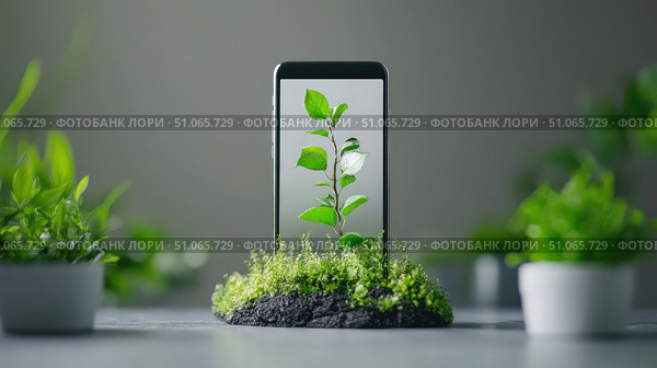 market growing smartphone ai generated. Стоковое AI-изображение, AI-художник Vectorwin / Фотобанк Лори