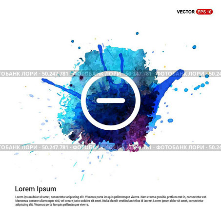 Mathematics minus icon - Watercolor Background. Стоковая иллюстрация, агентство Ingram Publishing / Фотобанк Лори