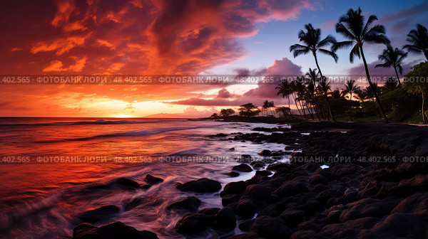 maui navy and white background ai generated. Стоковое AI-изображение, AI-художник Vectorwin / Фотобанк Лори