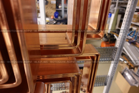 Медные шины в электротехническом оборудовании. Copper busbars in electrical equipment. Стоковое фото, фотограф Юрий Пуликов / Фотобанк Лори