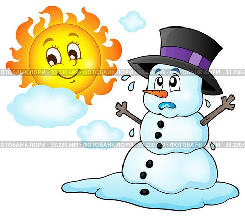 Melting snowman theme image 1. Стоковое фото, фотограф Klara Viskova / PantherMedia / Фотобанк Лори