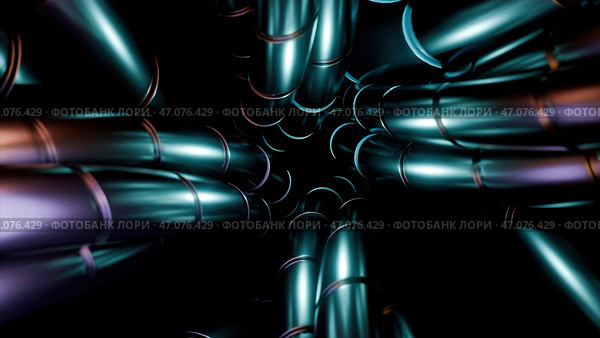 Metal chromed chains similar to a snakes on a black background. Стоковое фото, фотограф David Kashakhi / Фотобанк Лори