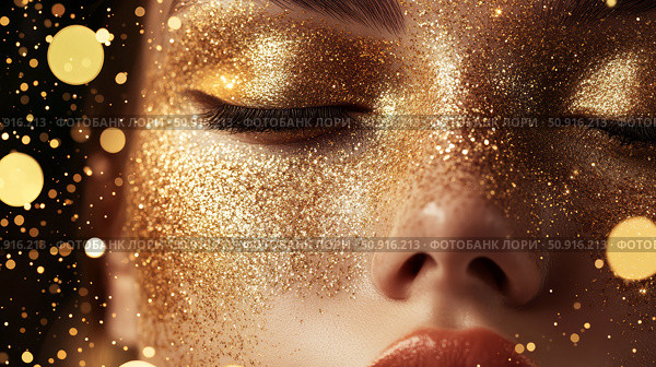 metallic gold glitter foil ai generated. Стоковое AI-изображение, AI-художник Vectorwin / Фотобанк Лори