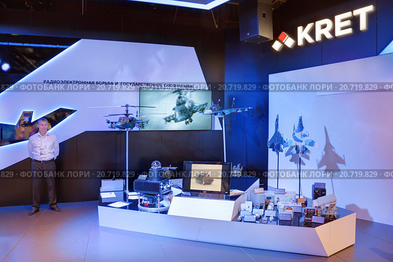 Международный авиационно-космический салон МАКС-2015. Павильон компании КРЭТ. Радиоэлектронная борьба и государственное опознавание. Редакционное фото, фотограф Игорь Долгов / Фотобанк Лори