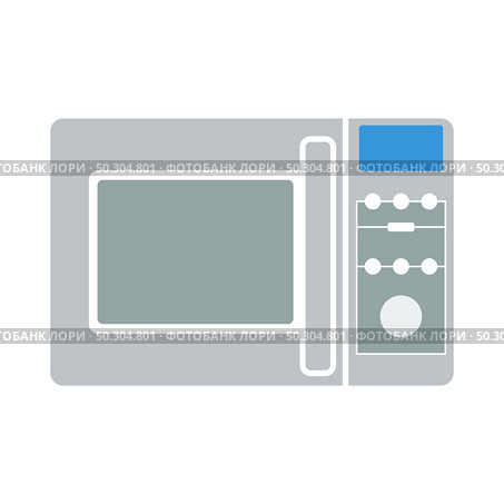 Micro Wave Oven Icon. Flat Color Design. Vector Illustration. Стоковая иллюстрация, агентство Ingram Publishing / Фотобанк Лори