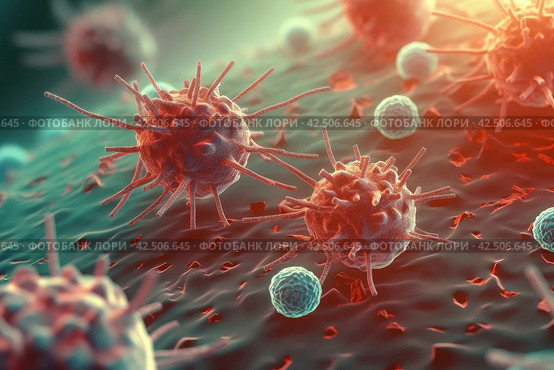Microcosm virus. Generate ai. Стоковое AI-изображение, AI-художник Иван Рябоконь / Фотобанк Лори